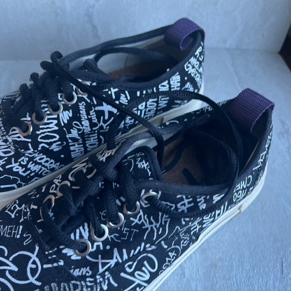 Eytys Black Printed Graffiti Sneakers EU 37 US 7 - Picture 4 of 11